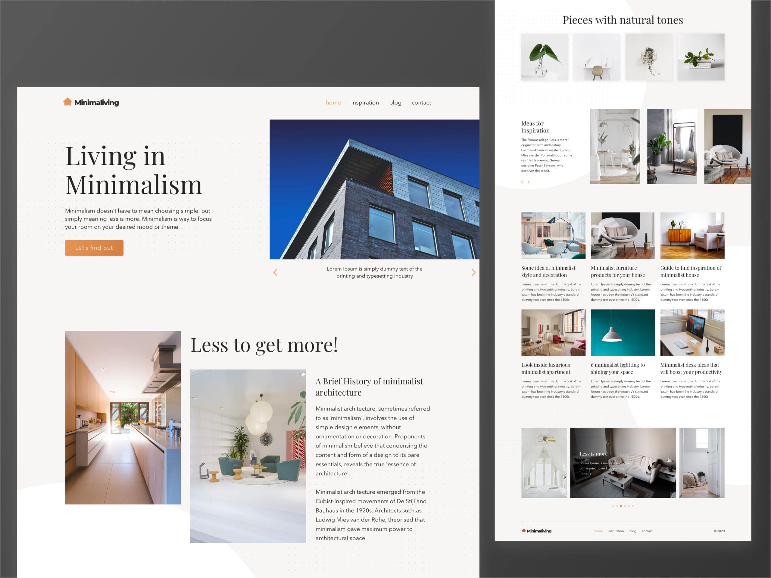 Explorative – Landing page for home interior